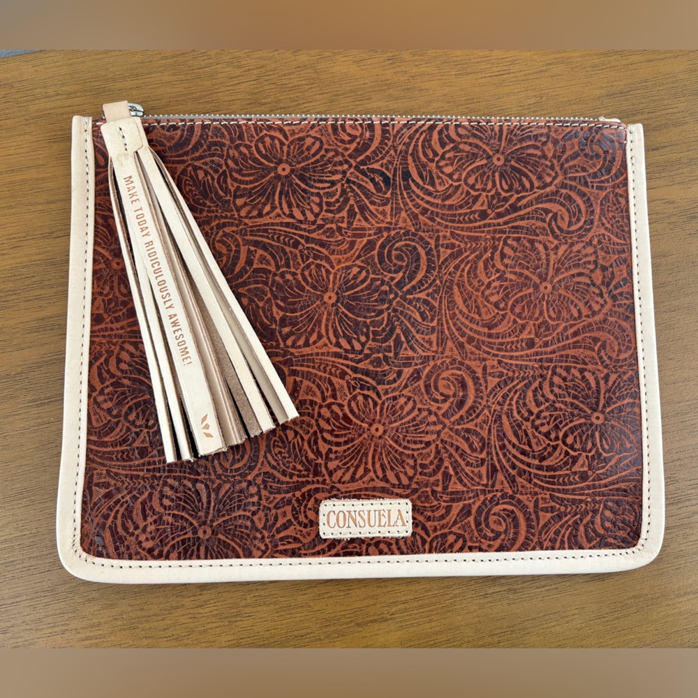 Consuela Tooled Zipper Pouch